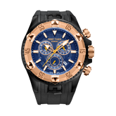 Rose Gold 52mm Big Dial Men's Quartz Chronograph Watch For Men - REEF TIGER Aurora RGA303 Multi-Function Sports Watch